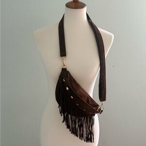 Fringe Brown Crossbody Bag